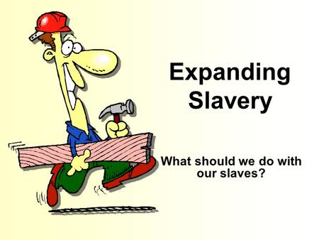 Expanding Slavery What should we do with our slaves?
