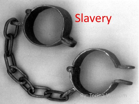 Slavery By: Terina Wisdom. The video about slavery. www.youtube.com/watch?v=Jc1RbUxQv4E&feature=youtube_gdata_player.