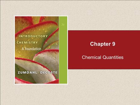 Chapter 9 Chemical Quantities.