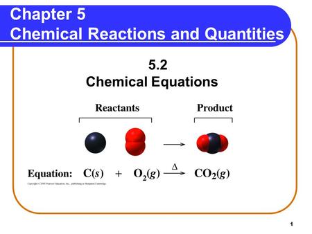 1 Chapter 5 Chemical Reactions and Quantities 5.2 Chemical Equations.