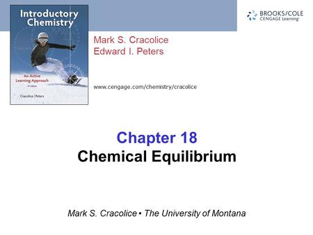 Www.cengage.com/chemistry/cracolice Mark S. Cracolice Edward I. Peters Mark S. Cracolice The University of Montana Chapter 18 Chemical Equilibrium.
