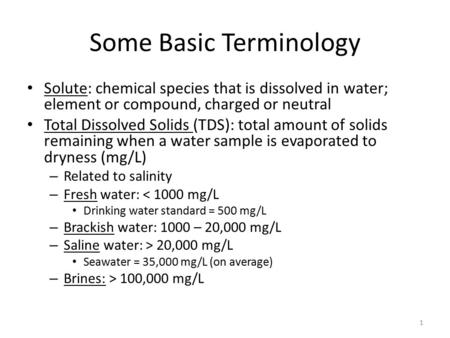 Some Basic Terminology