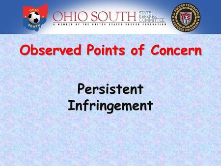 Observed Points of Concern PersistentInfringement.