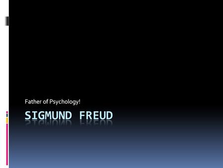 Father of Psychology! Sigmund Freud.