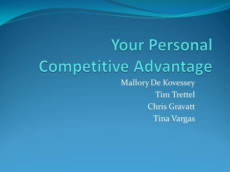 Your Personal Competitive Advantage