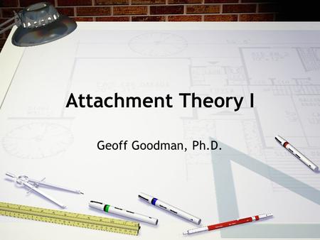 Attachment Theory I Geoff Goodman, Ph.D.. I. Bowlby’s Model of Attachment A.Prolonged separation-- key feature of psychopathology 1. “affectionless” 2.