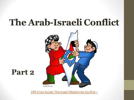 The Arab-Israeli Conflict Part 2 CFR Crisis Guide: The Israeli-Palestinian Conflict –
