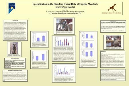 Specialization in the Standing Guard Duty of Captive Meerkats (Suricata suricatta ) By Jason Gue 1. Fort Lewis College, Department of Biology, Durango,