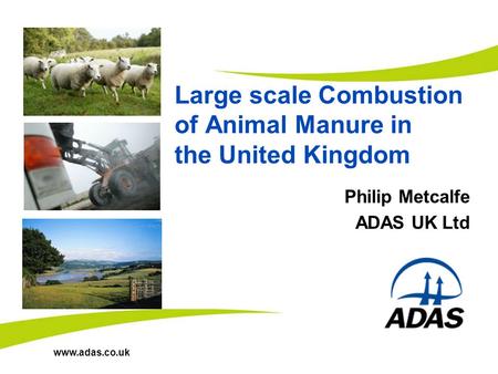 Www.adas.co.uk Large scale Combustion of Animal Manure in the United Kingdom Philip Metcalfe ADAS UK Ltd.