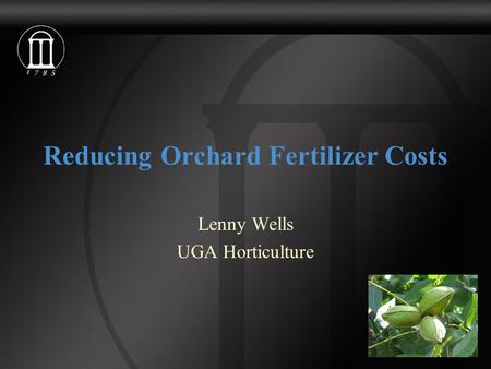 Reducing Orchard Fertilizer Costs Lenny Wells UGA Horticulture.