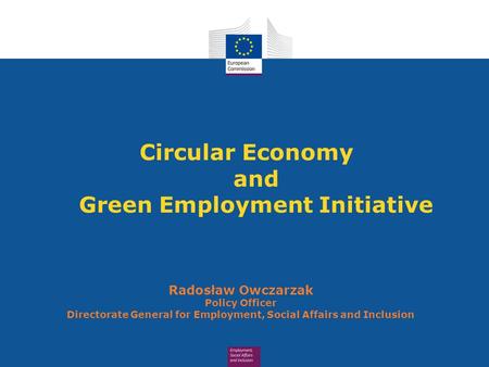 Circular Economy and Green Employment Initiative
