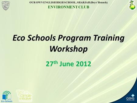 Eco Schools Program Training Workshop
