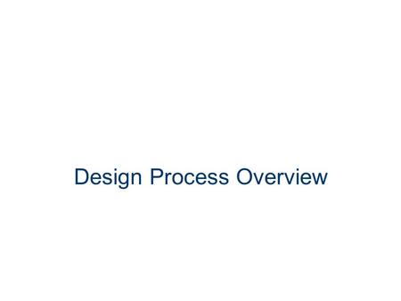 Design Process Overview. What is Design? Design is a process that is used to systematically solve problems.