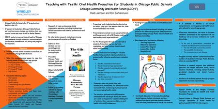 Introduction Conclusions and Future Directions Acknowledgements  Develop an oral health education curriculum for students in Chicago Public Schools. 