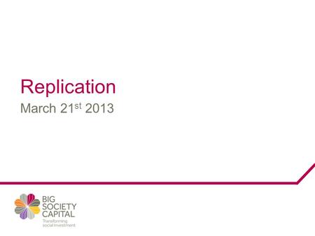 March 21 st 2013 Replication. What we don’t want to replicate.