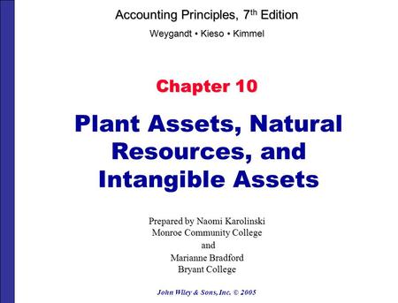Plant Assets, Natural Resources, and Intangible Assets