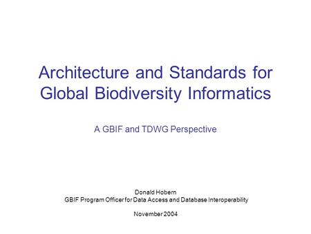 GBIF Program Officer for Data Access and Database Interoperability