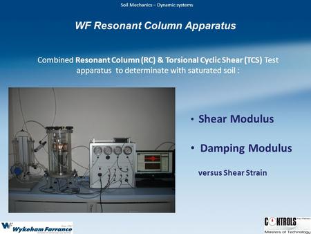 WF Resonant Column Apparatus
