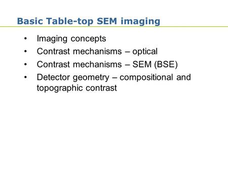 Basic Table-top SEM imaging