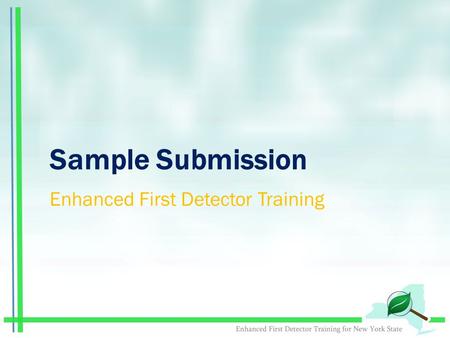 Sample Submission Enhanced First Detector Training.