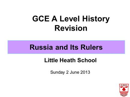 GCE A Level History Revision