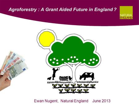 Agroforestry : A Grant Aided Future in England ? Ewan Nugent, Natural England June 2013.