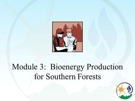 Module 3: Bioenergy Production for Southern Forests.
