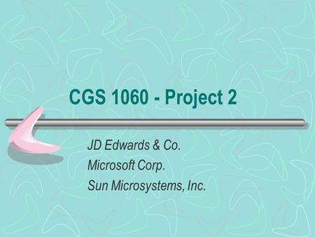 JD Edwards & Co. Microsoft Corp. Sun Microsystems, Inc.