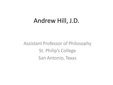 Assistant Professor of Philosophy