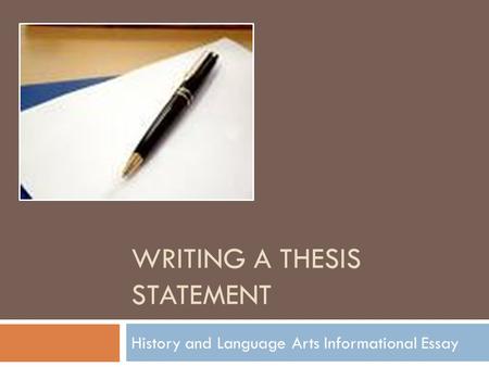 Writing a thesis statement