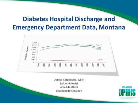 Diabetes Hospital Discharge and Emergency Department Data, Montana Dorota Carpenedo, MPH Epidemiologist 406-444-0653