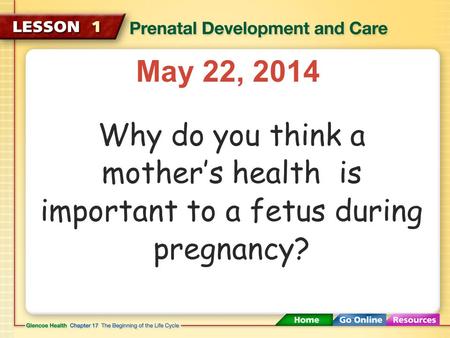 May 22, 2014 Why do you think a mother’s health is important to a fetus during pregnancy?