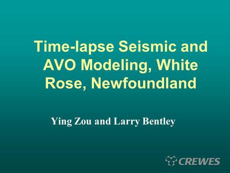 Time-lapse Seismic and AVO Modeling, White Rose, Newfoundland