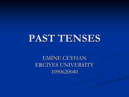 EMİNE CEYHAN ERCİYES UNIVERSITY