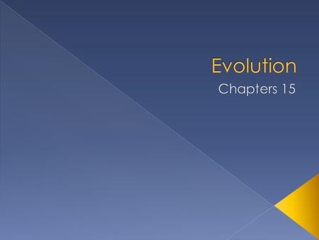 Evolution Chapters 15.