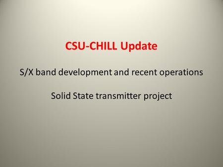 CSU-CHILL Radar Architecture
