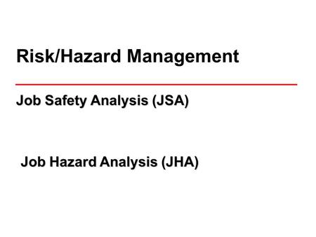 Risk/Hazard Management