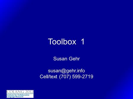 Susan Gehr Cell/text (707)