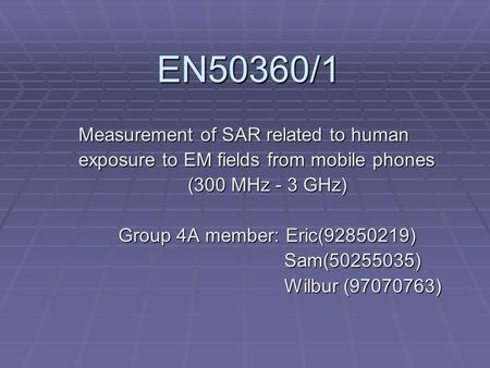 EN50360/1 Measurement of SAR related to human