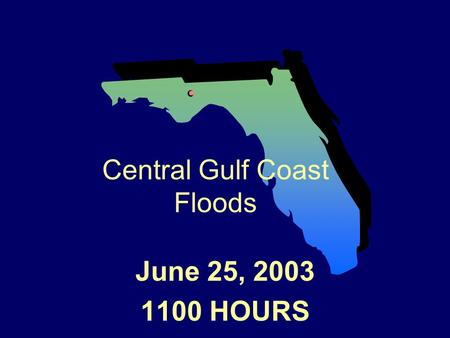 June 25, 2003 1100 HOURS Central Gulf Coast Floods.