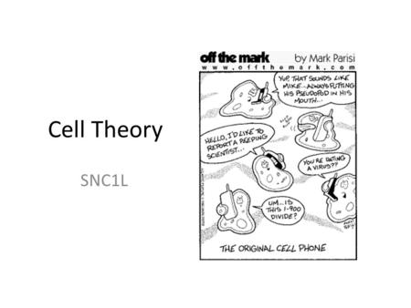 Cell Theory SNC1L.