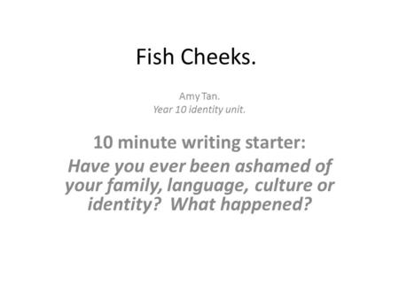 10 minute writing starter:
