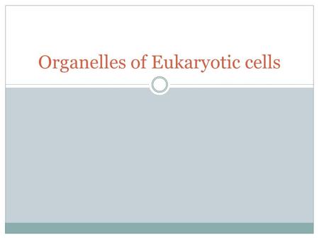 Organelles of Eukaryotic cells