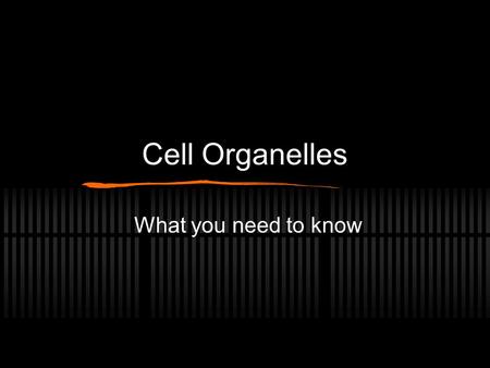 Cell Organelles What you need to know. Cell Theory 1.All living things are made of cells. 2.Cells are the basic unit of structure and function in living.