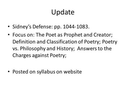 Update Sidney’s Defense: pp