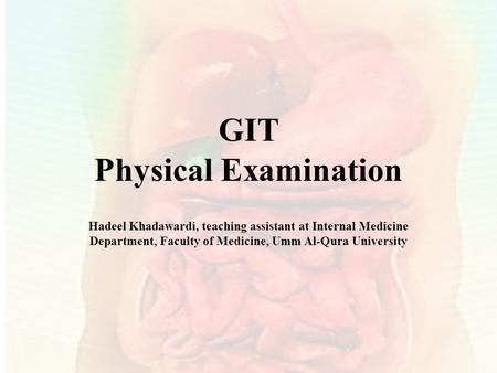 GIT Physical Examination