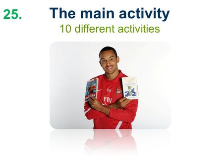 25. The main activity 10 different activities. 26. Supporting your fixtures The Premier League Reading Stars poster.