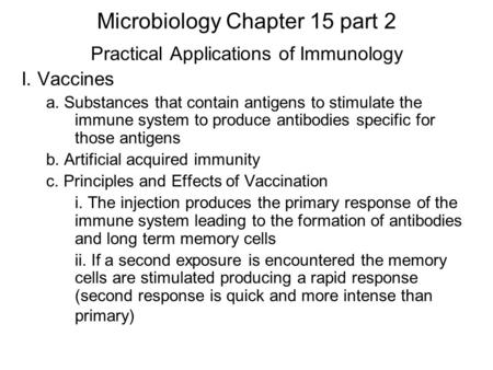 Microbiology Chapter 15 part 2