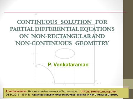 P. Venkataraman Mechanical Engineering P. Venkataraman Rochester Institute of Technology DETC2014 – 35148: Continuous Solution for Boundary Value Problems.