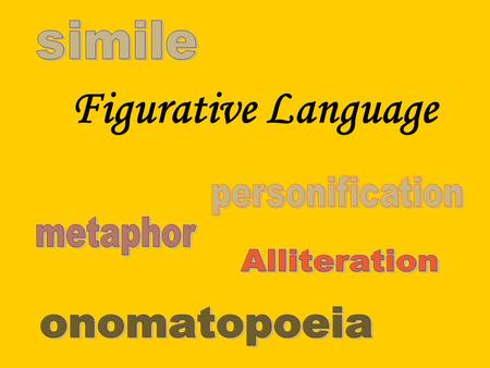 Figurative Language The opposite of literal language is figurative language. Figurative language is language that means more than what it says on the.